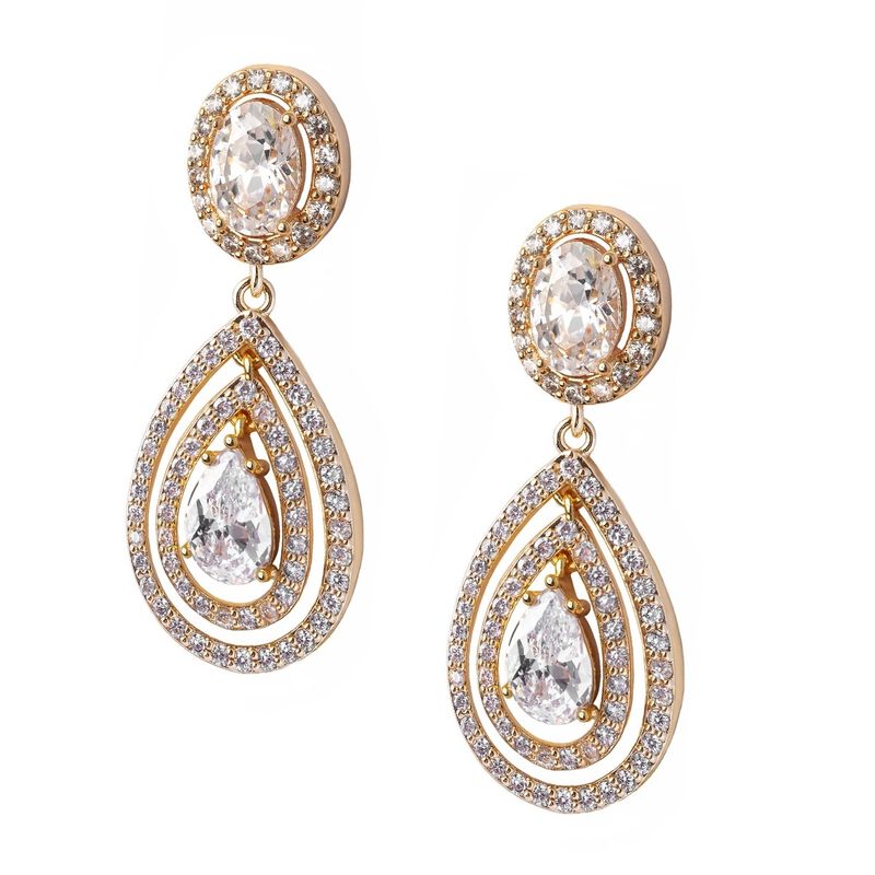 Aretes Gota cristal Chapa de oro 18k Zvezda image number null