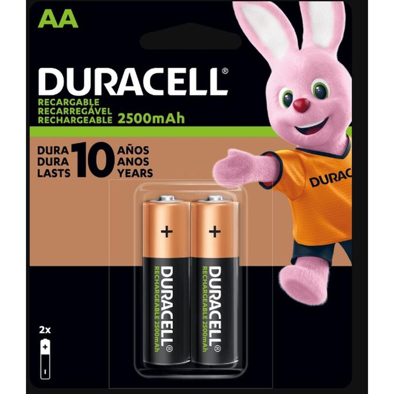 DURACELL RECARGABLE AA CON 2 UNIDADES 2500 MAH ... image number null