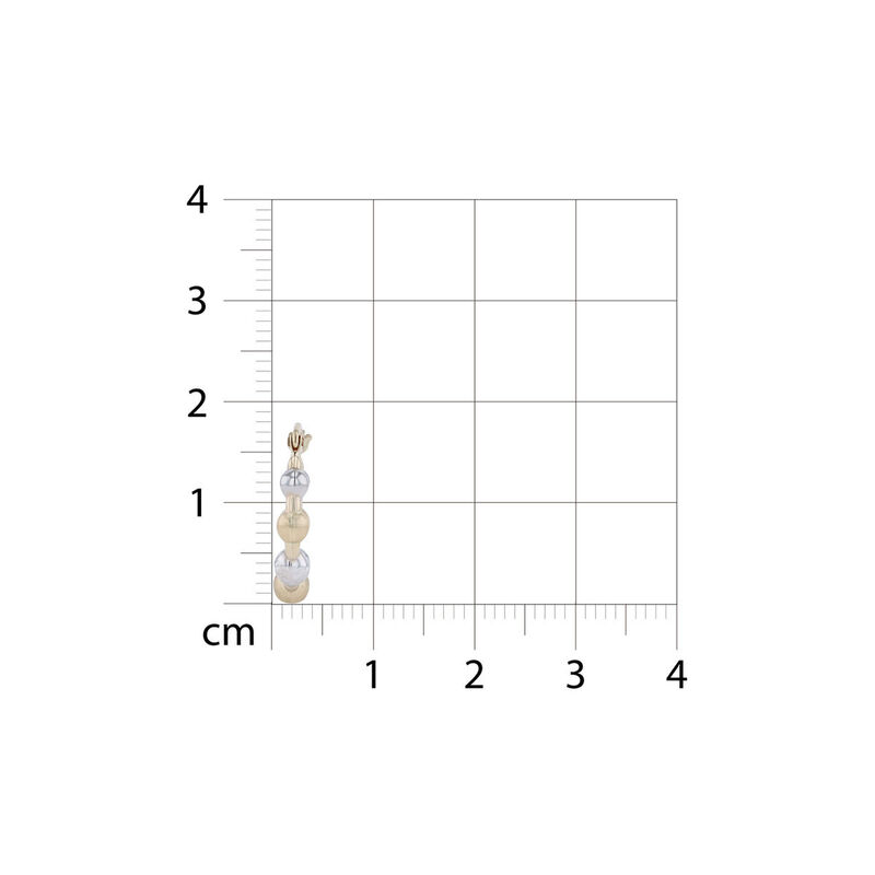 Arracadas De Oro Amarillo Y Blanco 10K (11 Mm A... image number null