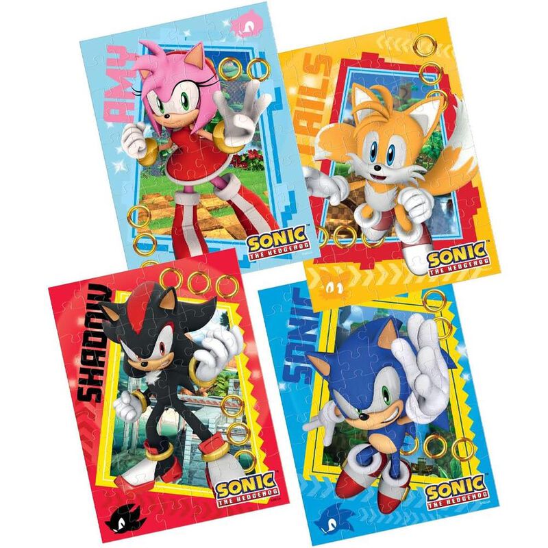 Rompecabezas Sonic 4 En 1 con 12 Piezas Cada Un... image number null