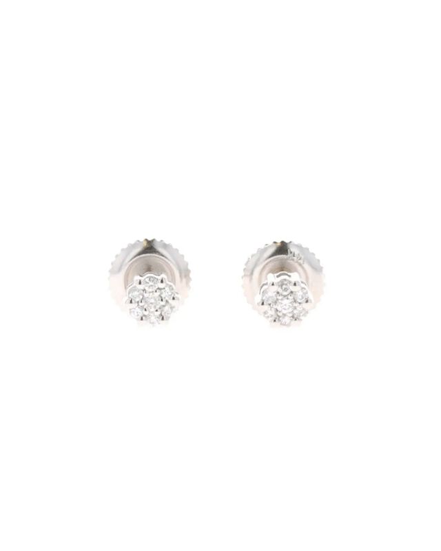 Broqueles Oro Blanco 14k Con 8 Pts De Diamante image number null