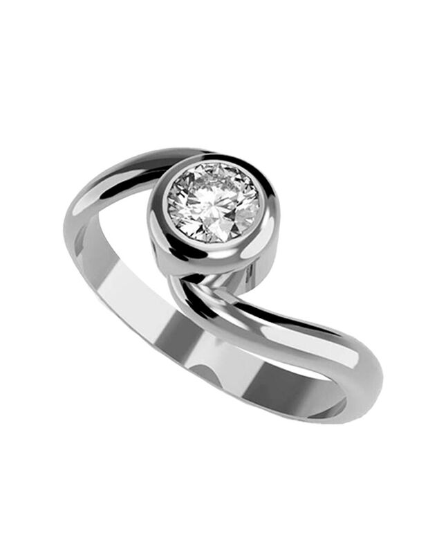 Anillo de Compromiso en Oro de 14K con Circonia... image number null