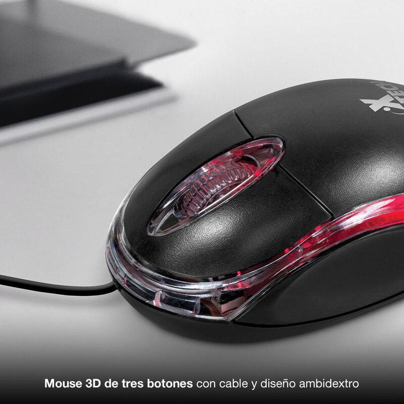 Mouse Xtech 3D de tres botones con cable XTM-19... image number null