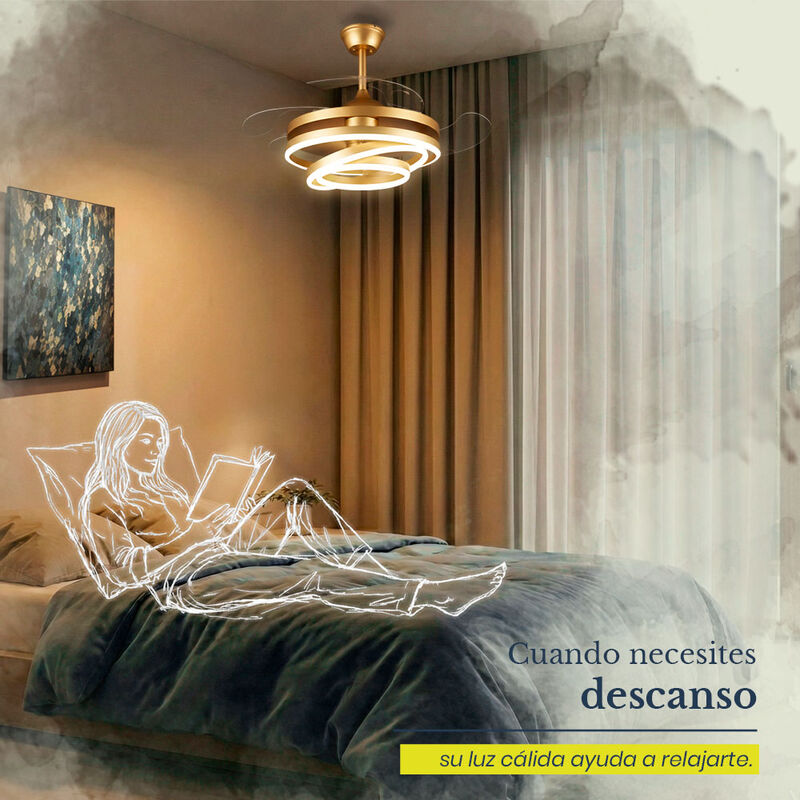 Ventilador de Techo MIL LUCES FANTASY Dorado Sa... image number null