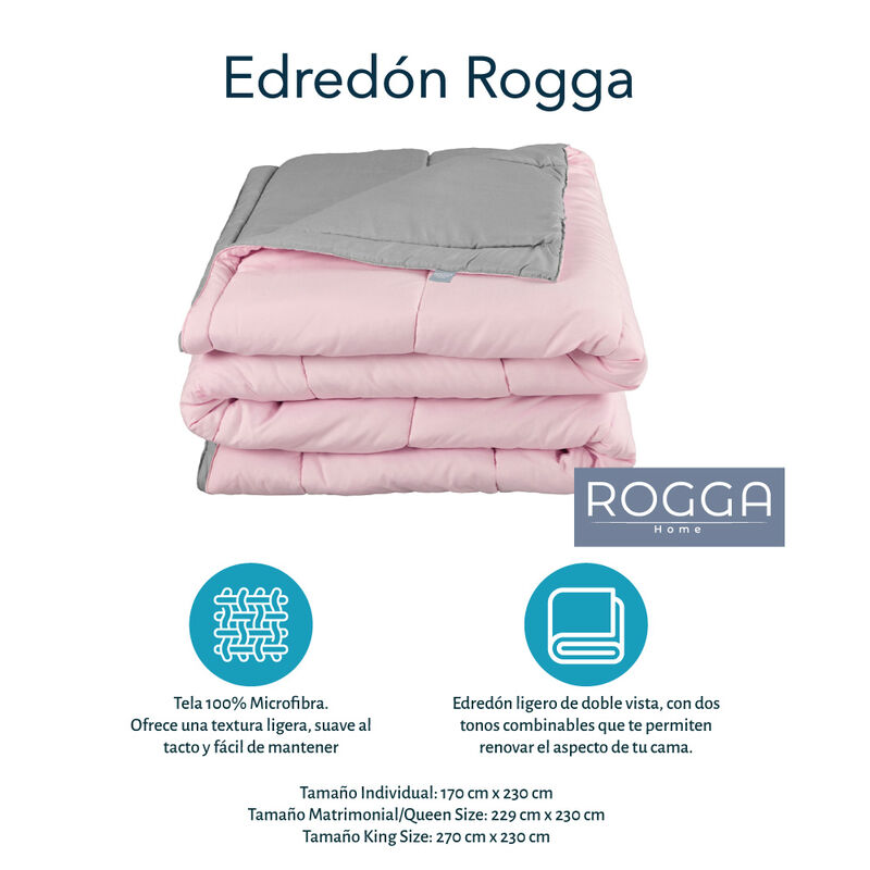Edred&oacute;n Doble Vista Rogga Queen Size Gris Perla... image number null
