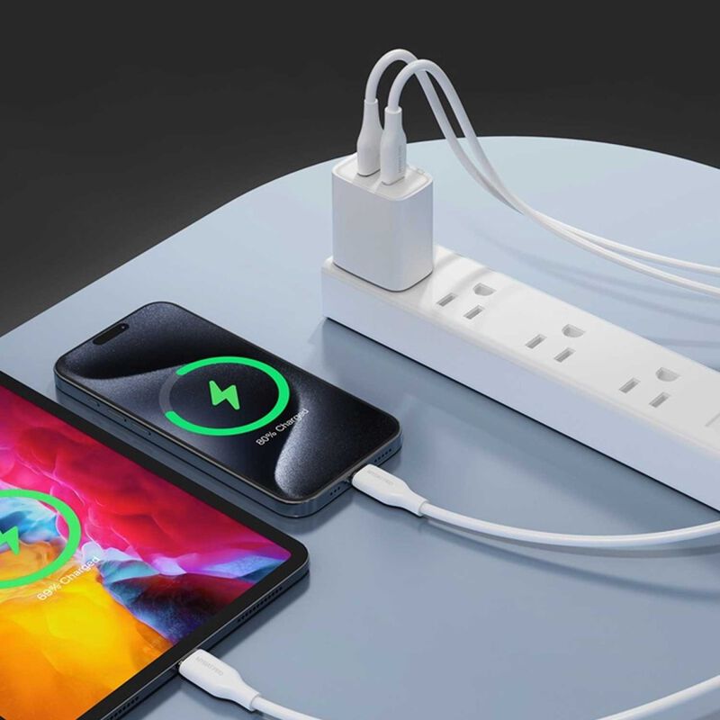 Cargador Ac Fdn Dual Usb-c Usb-a 2.4a Blanco (s... image number null