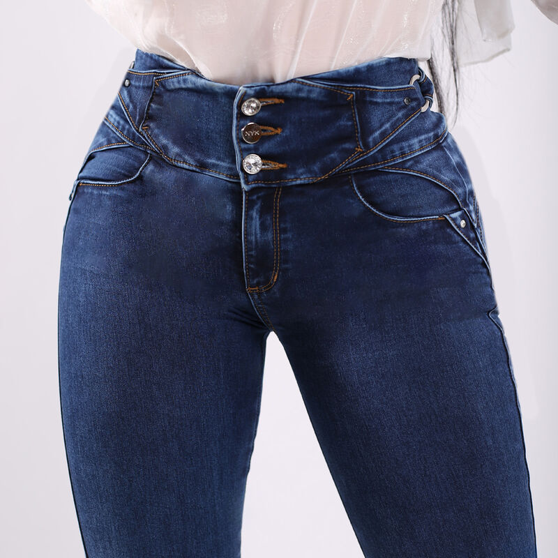 Jeans Skinny Mujer Nyk Azul Tiro Medio Mezclill... image number null