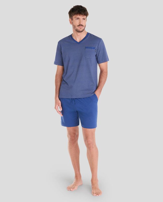 Pijama Corto Corbatero para Hombre Marino image number null