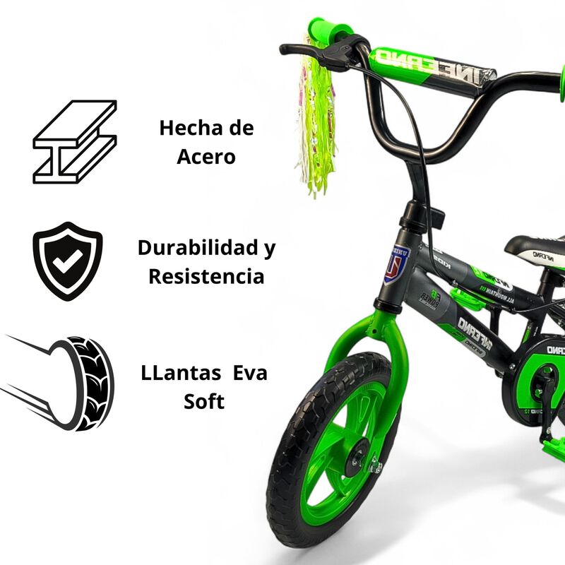 Bicicleta Infantil Rodada 12 Con Ruedas De Apoy... image number null