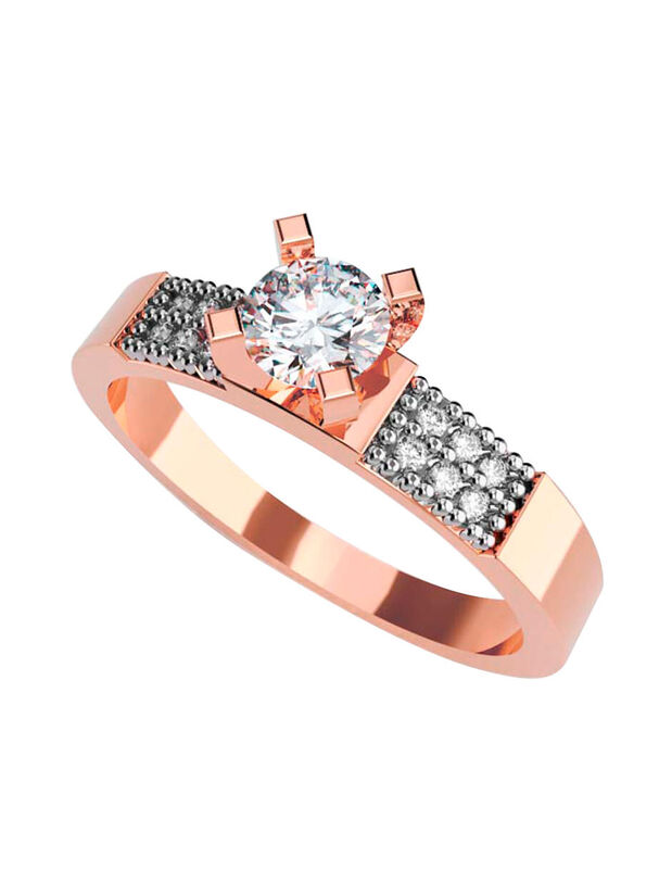 Anillo de Compromiso de 14K con Diamante de Lab... image number null