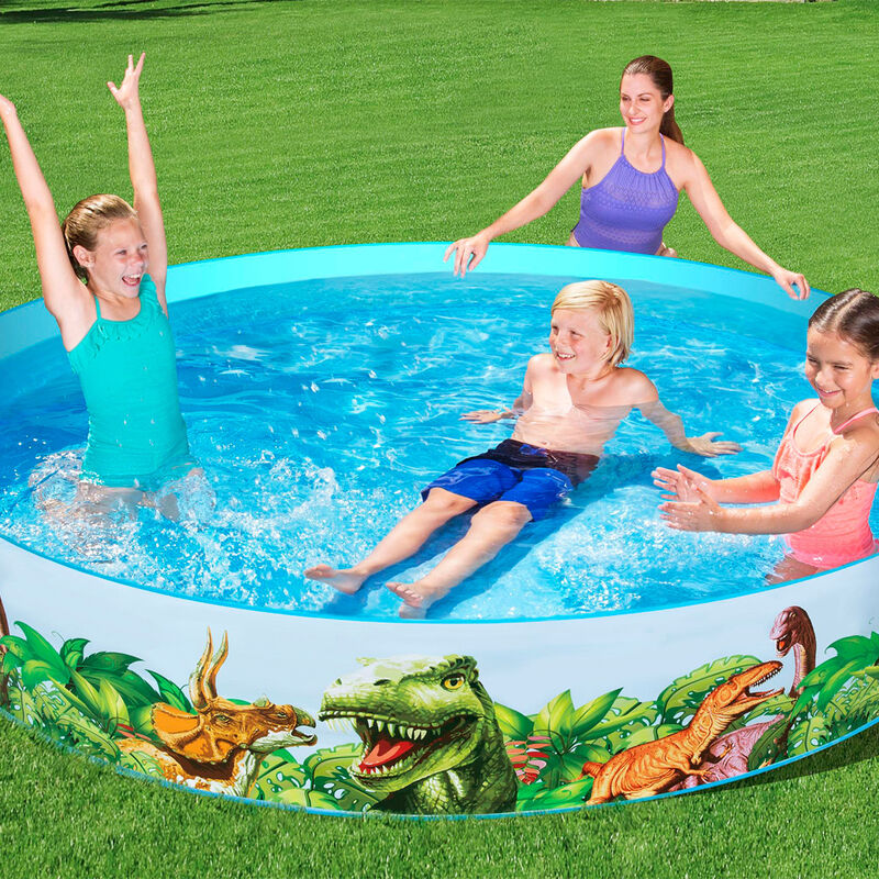 Alberca R&iacute;gida Redonda Decorada Dinosaurios 2.4... image number null