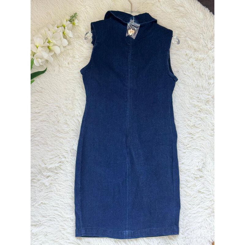 Vestido sastre de mezclilla con botones image number null