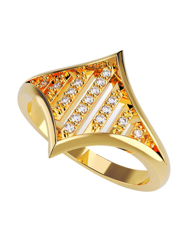 Anillo de Compromiso en Oro Amarillo 10K con Ci... image number null