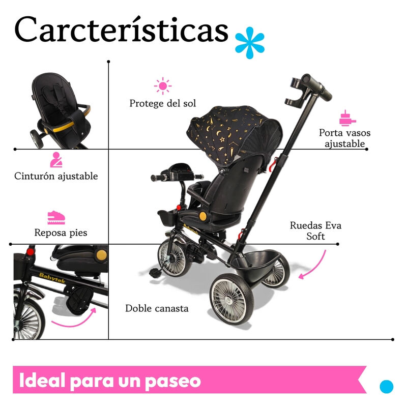 Triciclo Infantil Evolutivo Carriola Para Beb&eacute; ... image number null