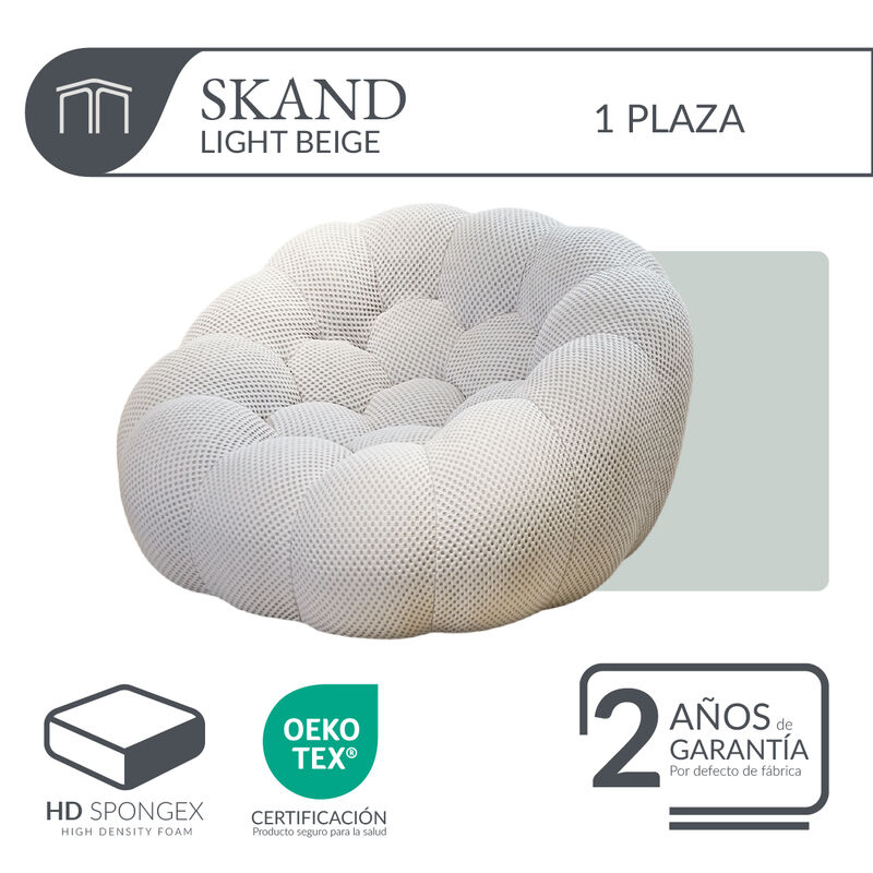 Sill&oacute;n Espuma Alta densidad SKAND Light Beige 1... image number null