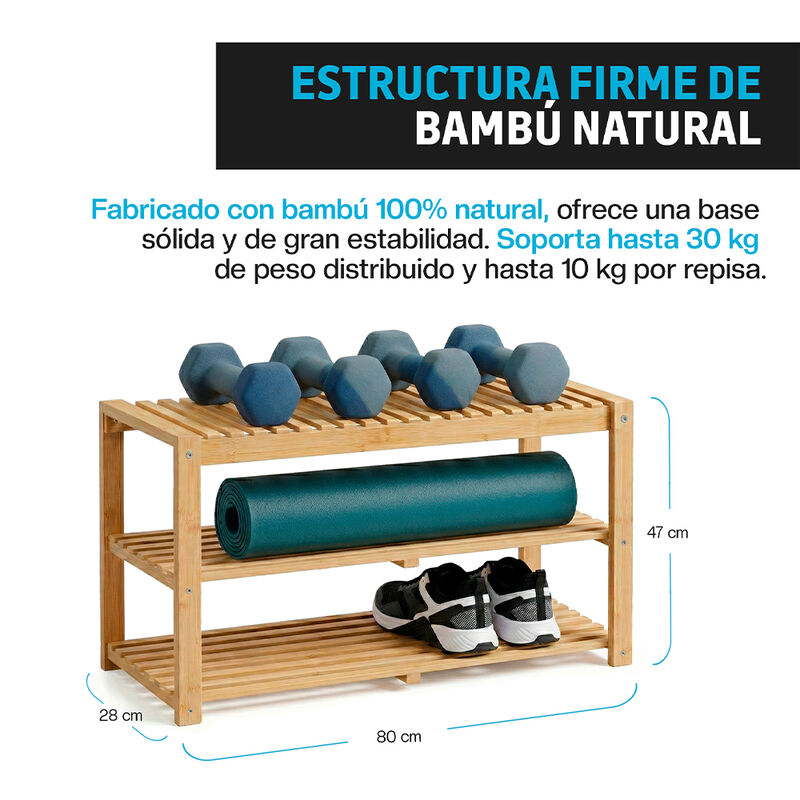 Zapatera de Madera de Bamb&uacute; Multiusos 3 Niveles... image number null