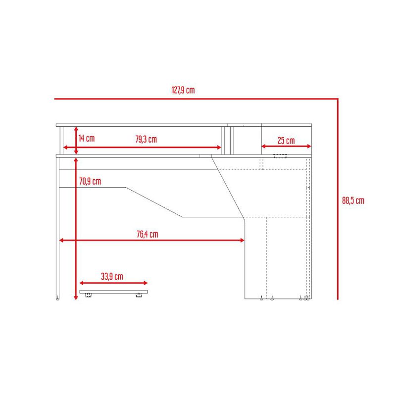 Escritorio Gamer Invictor Wengue Y Verde Con Es... image number null