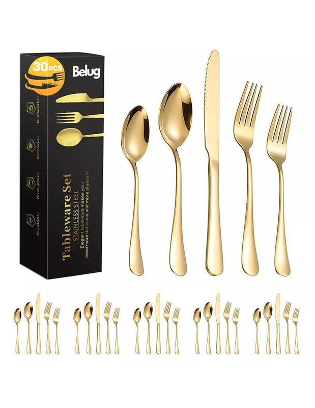 Set cubiertos Casa BIU de acero 30 piezas image number null