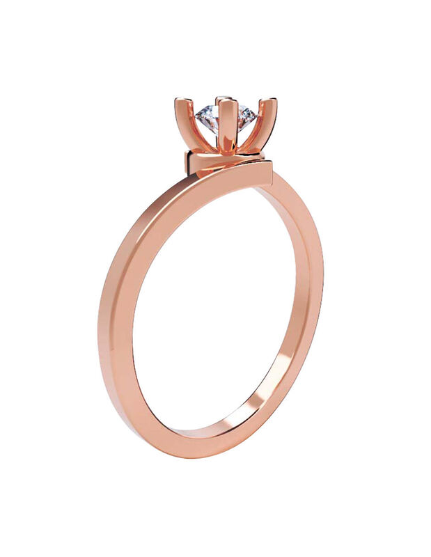 Anillo de Compromiso en Oro de 14K con Circonia... image number null