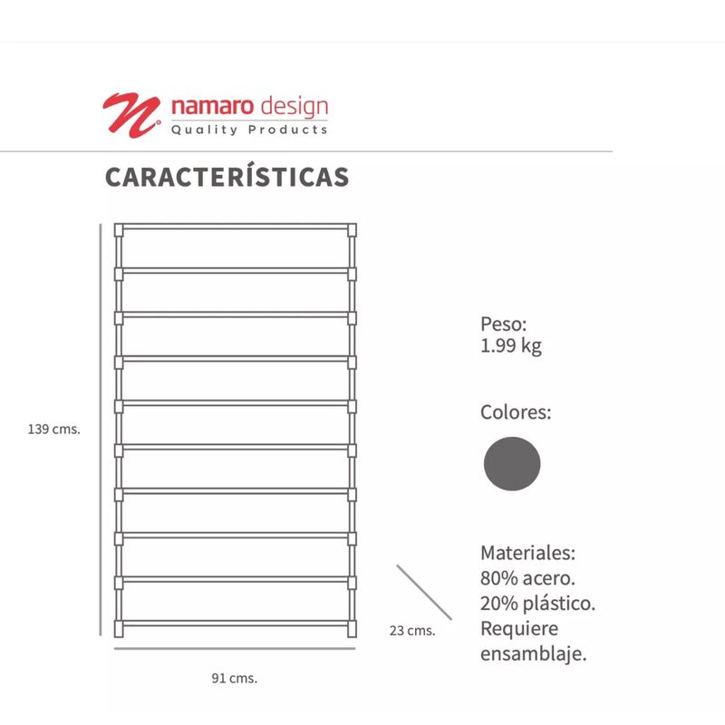 Rack Zapatera para 50 Pares con 3 M&oacute;dulos Indep... image number null