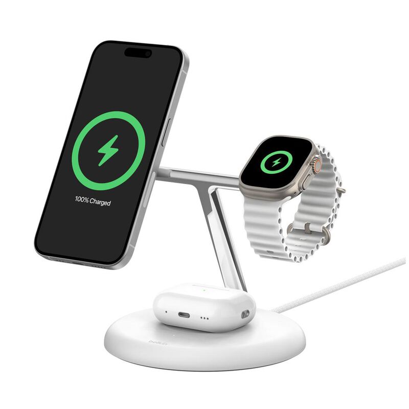 Estacion Magnetica 3 En 1 Qi2 De 15w Belkin Bla... image number null