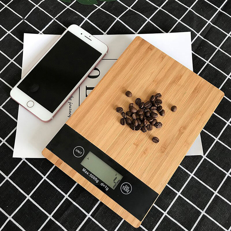 Bascula de Cocina Digital 5 Kg Bambu Rectangula... image number null