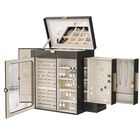Joyero Hoobro Con Organizador De Viaje Negro Con Espejo Bk03jb04g2