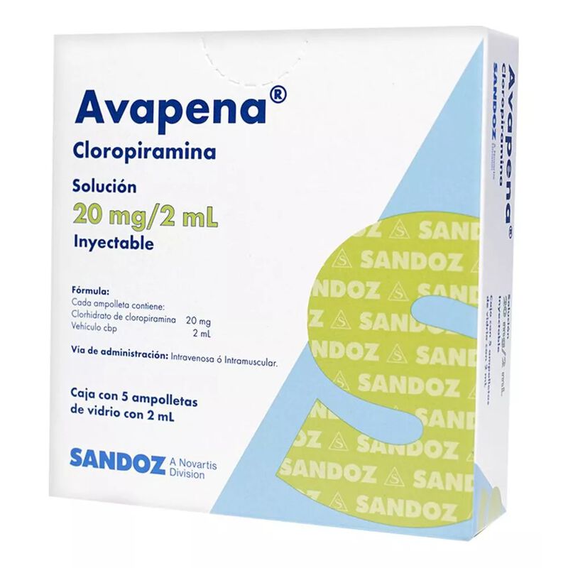 Avapena Soluci&oacute;n Inyectable 20 Mg/2 Ml, 5 Ampol... image number null