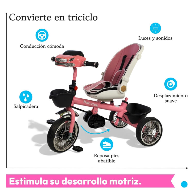 Triciclo Infantil Evolutivo Carriola Para Beb&eacute; ... image number null