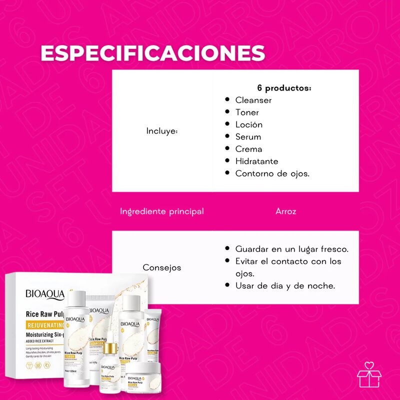 Kit S&eacute;rum Arroz Bioaqua &Aacute;cido Hialur&oacute;nico Reduc... image number null