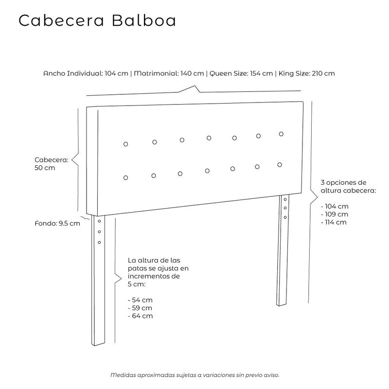 Cabecera Queen Size Dicasa Balboa Negro image number null