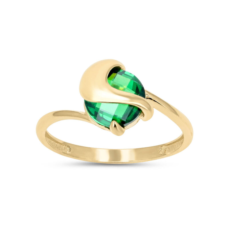Anillo Promesa De Oro Amarillo 14k Con Zirconia... image number null