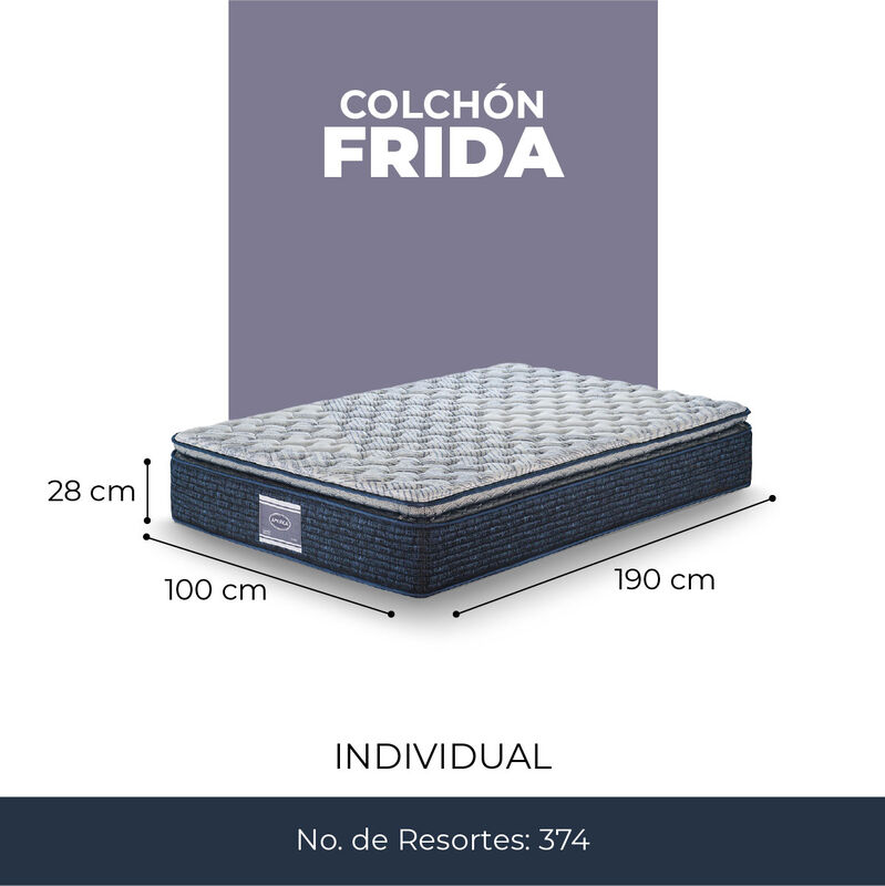 Colch&oacute;n Individual America Frida + Almohadas At... image number null