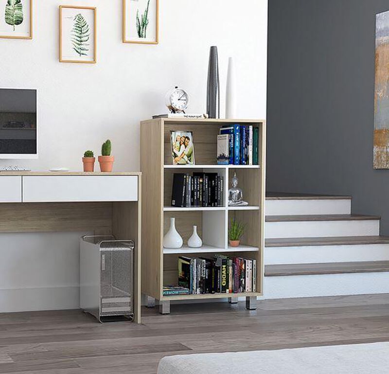 Librero Tonny Beige y Blanco Variedad De Espaci... image number null