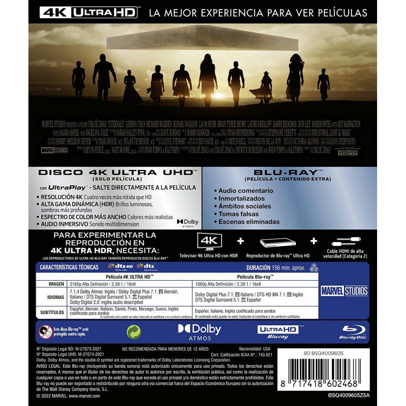 Eternals 4k UHD + Blu-ray [Blu-ray] image number null