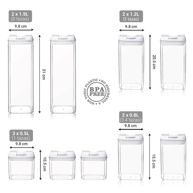 Set de 9 Contenedores de Almacenamiento image number null