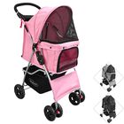 Carriola para Mascotas Cochecito para Perros y Gatos Peque&ntilde;os -Medianos Plegable Cesta de Almacenamiento Ruedas con Freno -Rosa