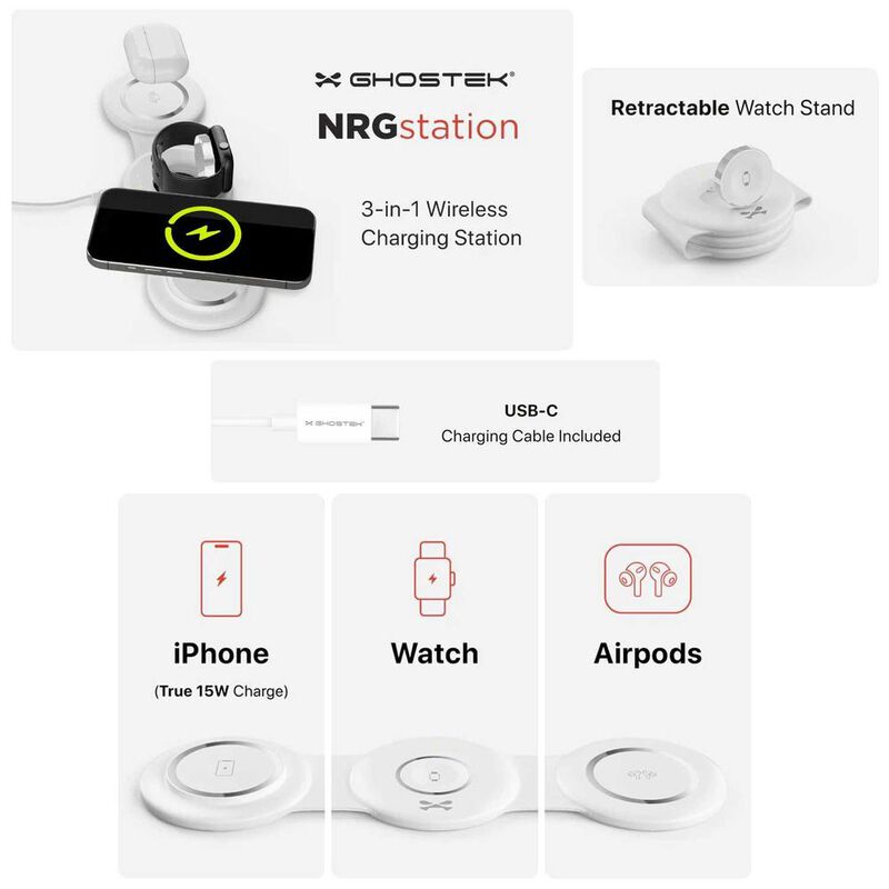 Base Cargador GHOSTEK 3en1 rapido inalambrico Q... image number null