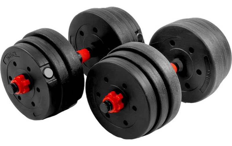 Mancuernas Ajustables 20kg 12 Pesas Barra Recta... image number null