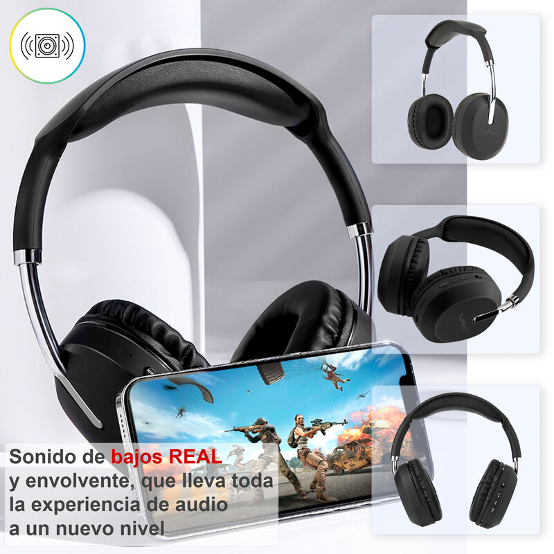 Aud&iacute;fonos VAK 2026 Bluetooth 3.5mm Fm Sd Diadem... image number null