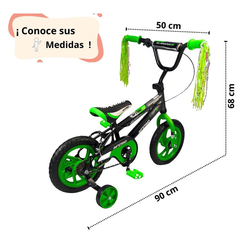 Bicicleta Infantil Rodada 12 Con Ruedas De Apoy... image number null
