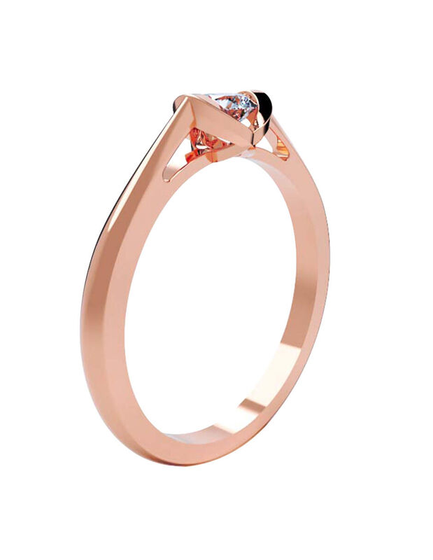 Anillo de Compromiso en Oro Rosa 10K con Circon... image number null