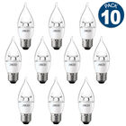 Pack de 10 focos LED Aksi 4W Flama Base E27 Luz C&aacute;lida