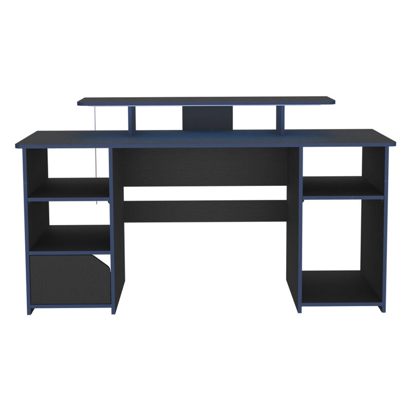 Escritorio Gamer Trollino Wengue Y Azul Con Luz... image number null