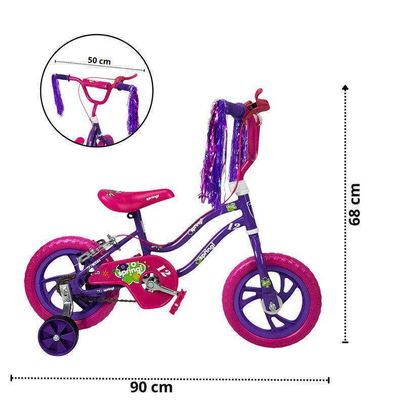 Bicicleta Infantil Ni&ntilde;as R12 Ruedas Auxiliares ... image number null