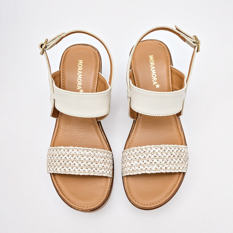 Moramora sandalia cu&ntilde;a para mujer latte cod 140... image number null