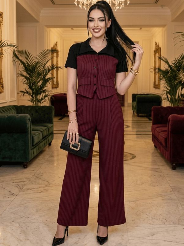 Conjunto Ejecutivo 2 Piezas Pantalon Recto Y Bl... image number null
