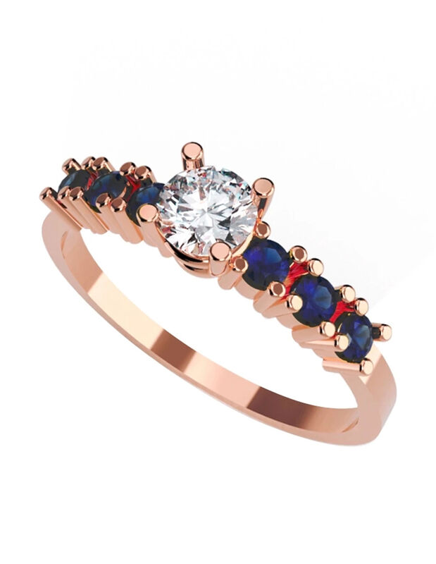 Anillo de Compromiso en Oro Rosa 14K con Circon... image number null