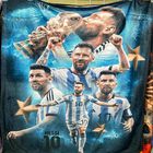 Exclusiva! Cobija Frazada Ultra Suave Collage Leo Messi 10 Argentina Campeones