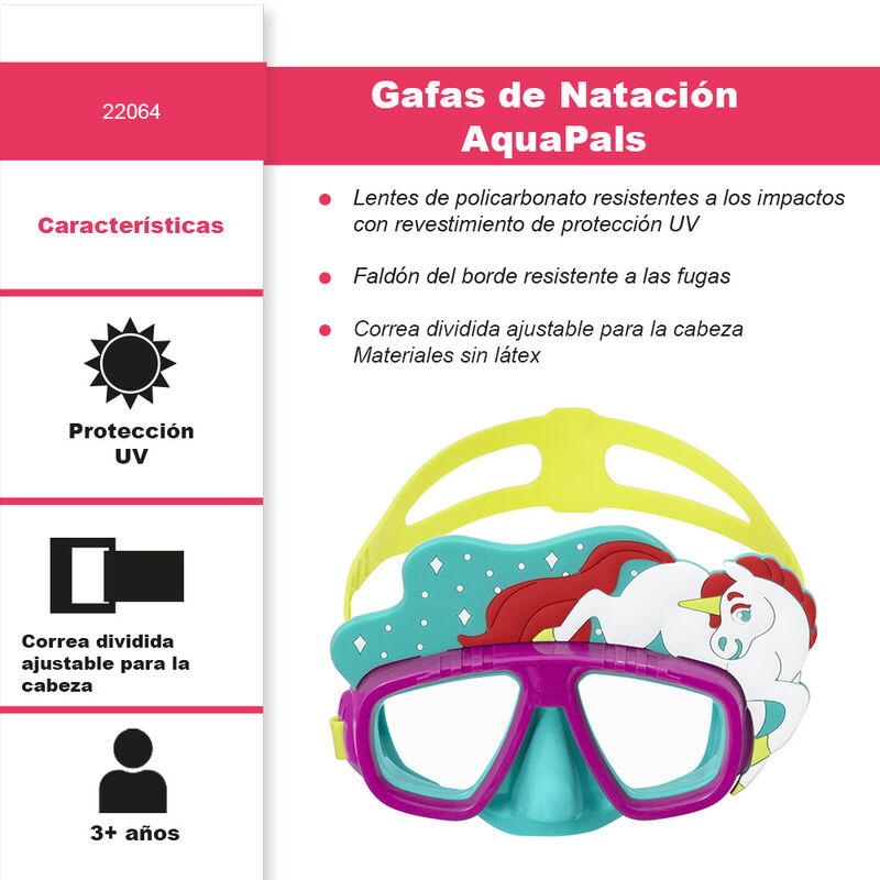 M&aacute;scara De Buceo Infantil Snorkel Dise&ntilde;o De Uni... image number null